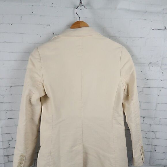 BANANA REPUBLIC CREAM FAUX SUEDE LONG SLEEVE BUTTON DOWN COAT SIZE XS - Picture 15 of 16